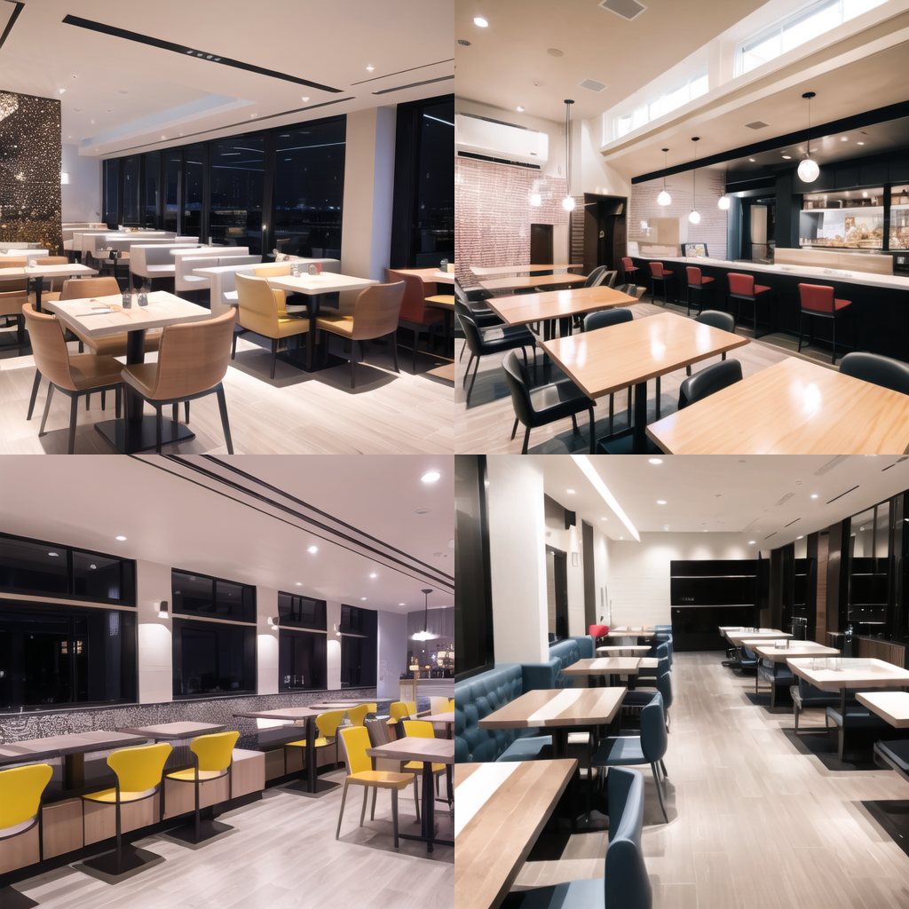小蓝鲸石晶地板墙板餐饮连锁店设计装修效果图